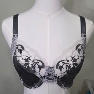 Wacoal Lace Affair Full Figure Underwire Bra - Charcoal gray Size 32DDD